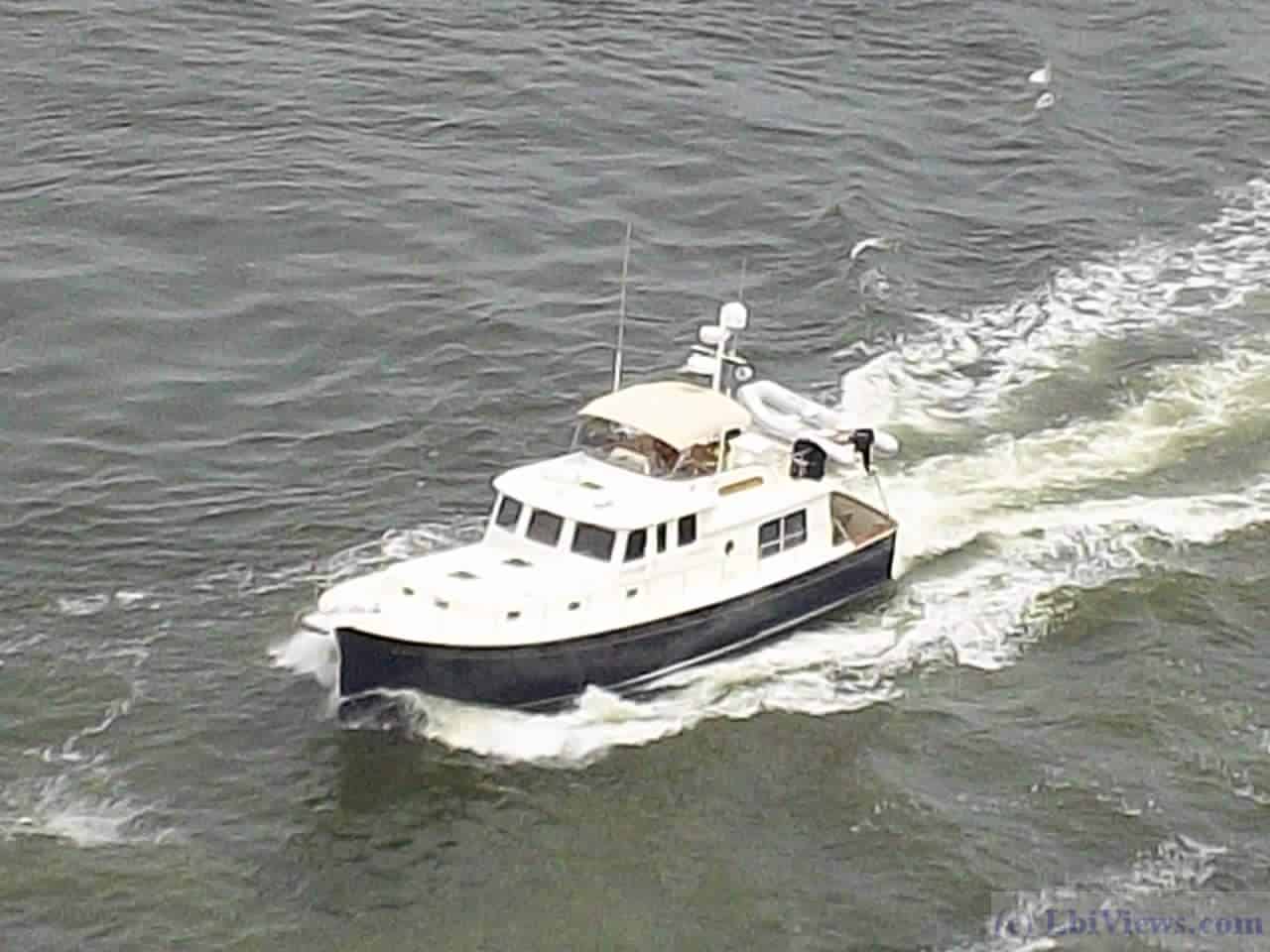 Boat in Barnegat Inlet as seen from the Barnegat Lighthouse