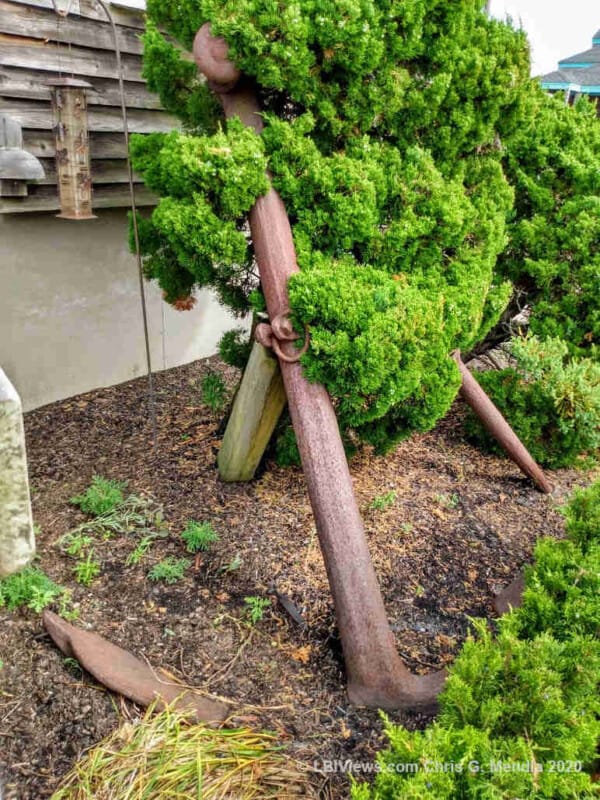 Another view of the Schooner Lucy Evelyn's cast iron anchor